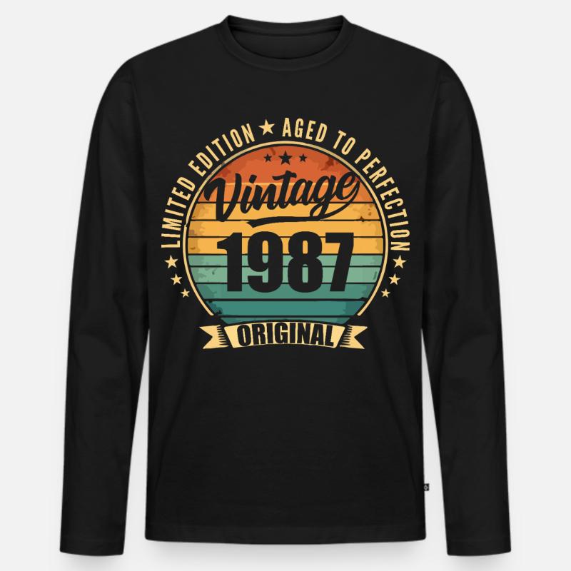 Limitierte Jubiläumsausgabe von 1987 - Männer Premium Bio Langarmshirt - Schwarz