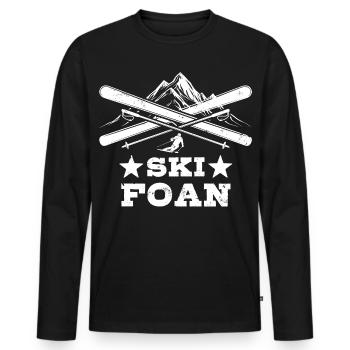 Ski foan | Après ski, sports d’hiver, forfaits ski - T-shirt manches longues Premium bio Homme - noir - Devant - Nico (187cm)