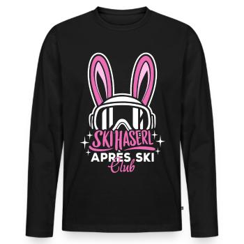 Skishaserl Après Ski Club | Ski | Sports d’hiver - T-shirt manches longues Premium bio Homme - noir - Devant - Nico (187cm)