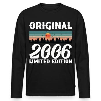 2006 Original Retro Vintage Birthday Gift - Men's Premium Organic Long Sleeve Shirt - black - Front - Nico (187cm)