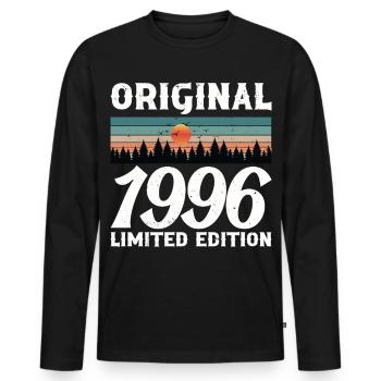 1996 Original Retro Vintage Geburtstagsgeschenk - Männer Premium Bio Langarmshirt - Schwarz - Vorne - Nico (187cm)