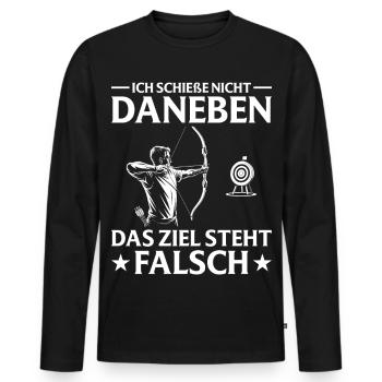 Archery - The goal is wrong Archery - Men's Premium Organic Long Sleeve Shirt - black - Front - Nico (187cm)