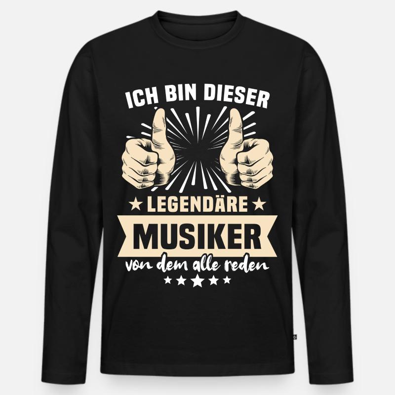 Musiker Sprüche - Männer Premium Bio Langarmshirt - Schwarz