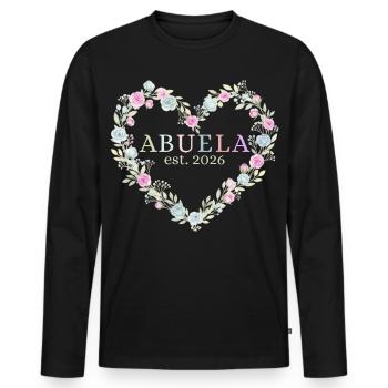She is a grandmother. 2026 Gift for Grandmothers - Men's Premium Organic Long Sleeve Shirt - black - Front - Nico (187cm)