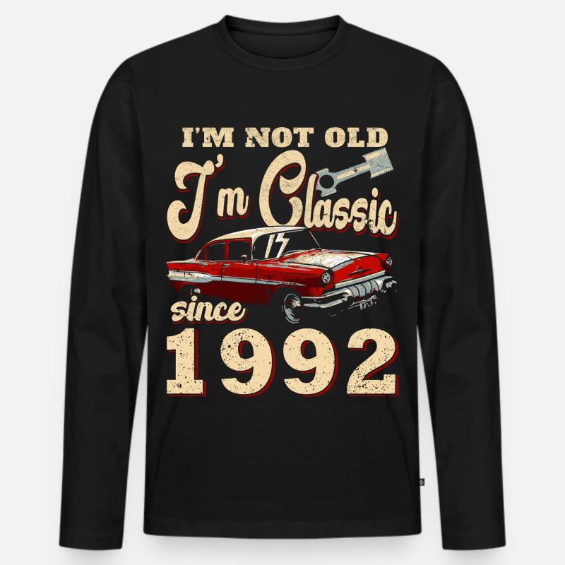 Nicht Alt, Klassisch 1992 Auto - Männer Premium Bio Langarmshirt - Schwarz