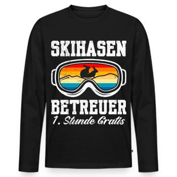 SUPERVISEUR SKI BUNNY 1ÈRE HEURE GRATUITE - T-shirt manches longues Premium bio Homme - noir - Devant - Nico (187cm)