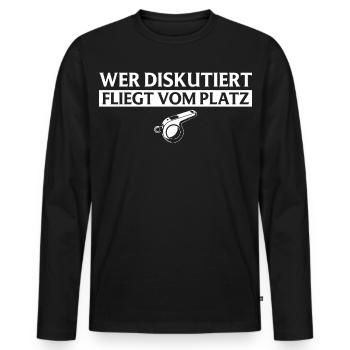 Referee - Who discusses flies referee - Men's Premium Organic Long Sleeve Shirt - black - Front - Nico (187cm)