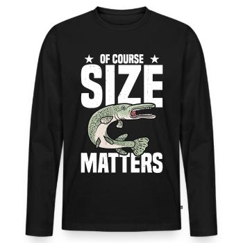  Alligator Gar Fisherman Spot Lure Fishing Gear - Men's Premium Organic Long Sleeve Shirt - black - Front - Nico (187cm)