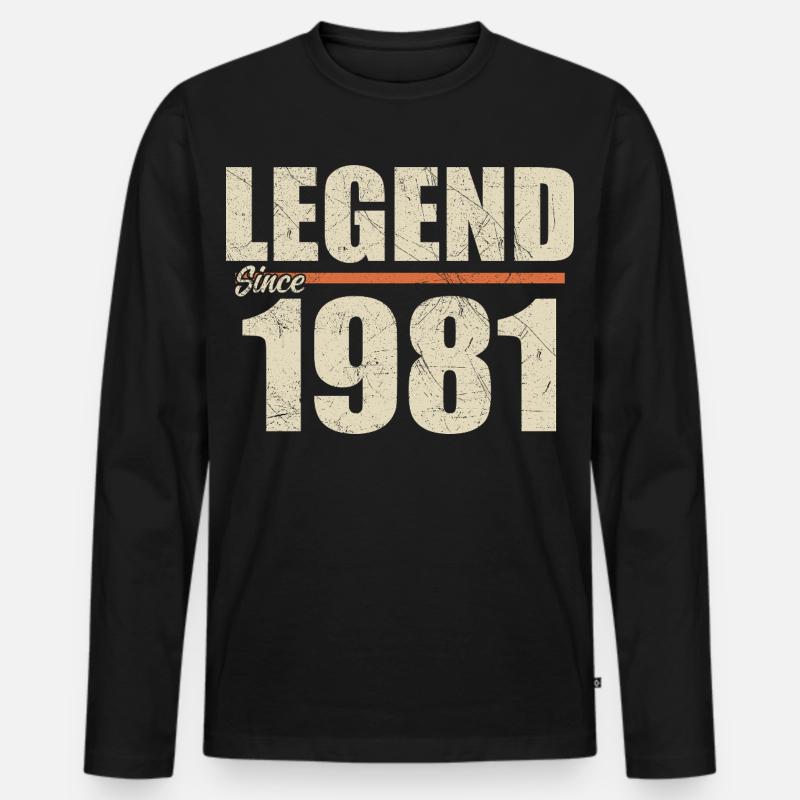 Genial seit 1981 - Männer Premium Bio Langarmshirt - Schwarz