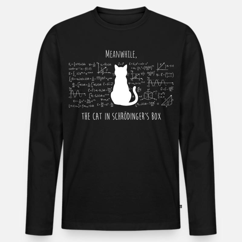 Schrödingers Katze – Physik & Wissenschaft Design - Männer Premium Bio Langarmshirt - Schwarz