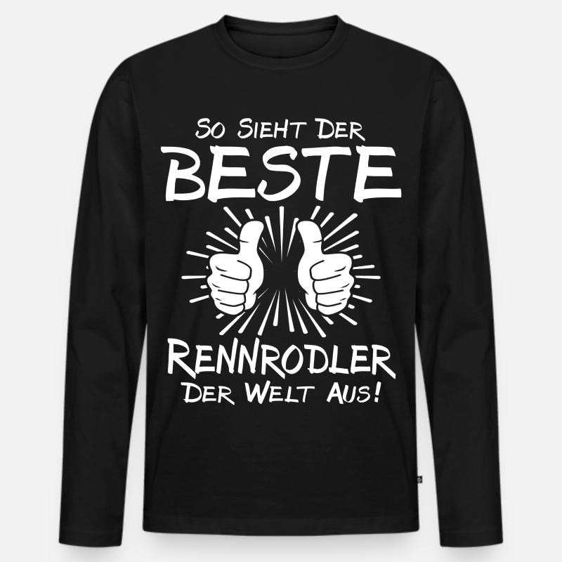 Bester Rennrodler - Männer Premium Bio Langarmshirt - Schwarz