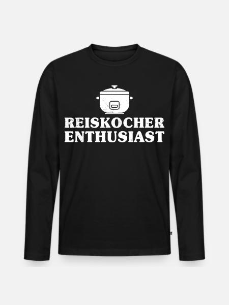 Cooking Rice Cooker ENTHUSIAST Fun - Men's Premium Organic Long Sleeve Shirt - black
