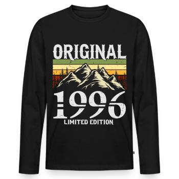 1996 Vintage Birthday Retro Gift - Men's Premium Organic Long Sleeve Shirt - black - Front - Nico (187cm)