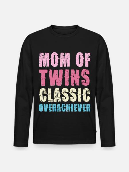 Mom of Twins – Classic High-Flyer - Men's Premium Organic Long Sleeve Shirt - black