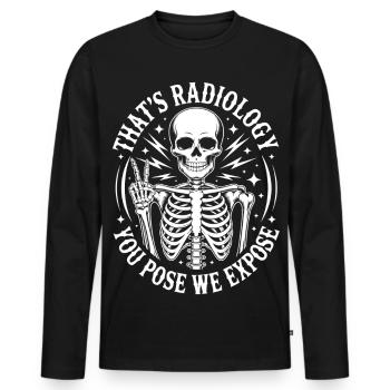 Skelett Radiologie Motiv - Männer Premium Bio Langarmshirt - Schwarz - Vorne - Nico (187cm)