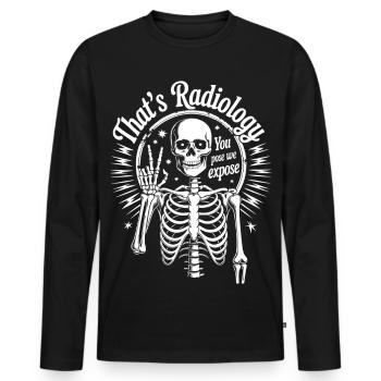 Radiologie Skelett Motiv - Männer Premium Bio Langarmshirt - Schwarz - Vorne - Nico (187cm)