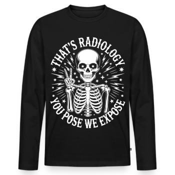 Skeleton Peace Radiology Logo - Men's Premium Organic Long Sleeve Shirt - black - Front - Nico (187cm)