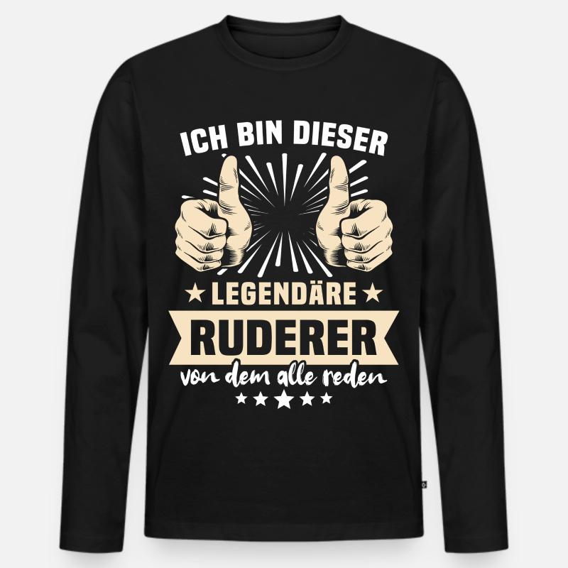 Ruderer Sprüche - Männer Premium Bio Langarmshirt - Schwarz