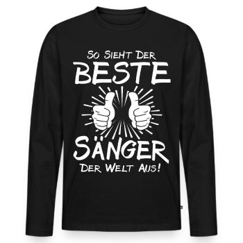 Best Singer - Men's Premium Organic Long Sleeve Shirt - black - Front - Nico (187cm)