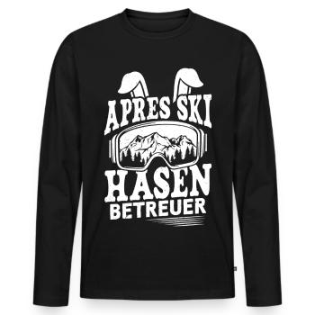 Skilehrer APRES-SKI HASEN BETREUER Lustiges - Männer Premium Bio Langarmshirt - Schwarz - Vorne - Nico (187cm)