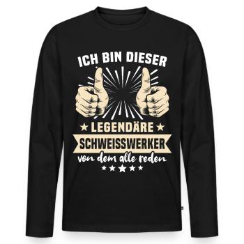 Welder's sayings - Men's Premium Organic Long Sleeve Shirt - black - Front - Nico (187cm)
