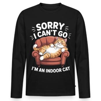 Lustige Hauskatze - Männer Premium Bio Langarmshirt - Schwarz - Vorne - Nico (187cm)