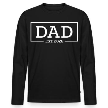 Papa est. 2026 – Geschenk für neuen Vater - Männer Premium Bio Langarmshirt - Schwarz - Vorne - Nico (187cm)