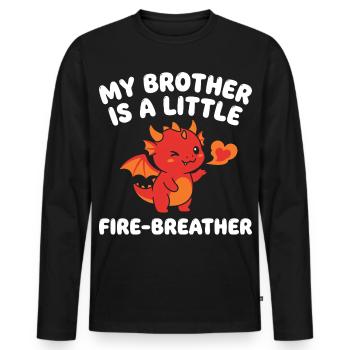 Sister Dragon Cute Sibling - Men's Premium Organic Long Sleeve Shirt - black - Front - Nico (187cm)