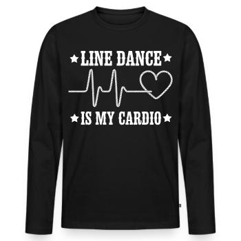 Motif cardio en ligne - T-shirt manches longues Premium bio Homme - noir - Devant - Nico (187cm)