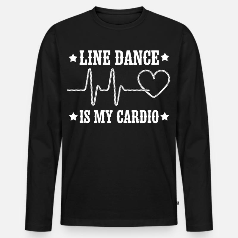 Line Dance Cardio Motiv - Männer Premium Bio Langarmshirt - Schwarz