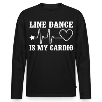 Line Dance Cardio Statement - Men's Premium Organic Long Sleeve Shirt - black - Front - Nico (187cm)