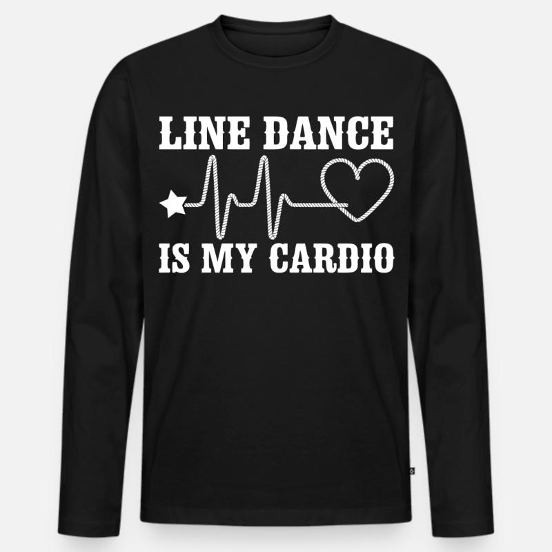 Line Dance Cardio Statement - Männer Premium Bio Langarmshirt - Schwarz