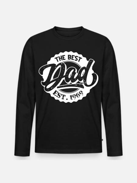 The Best Dad EST 1969 - Men's Premium Organic Long Sleeve Shirt - black