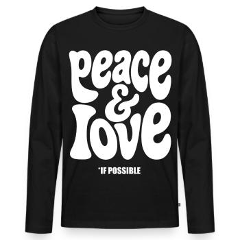 PEACE LOVE #2 - let's talk - Men's Premium Organic Long Sleeve Shirt - black - Front - Nico (187cm)
