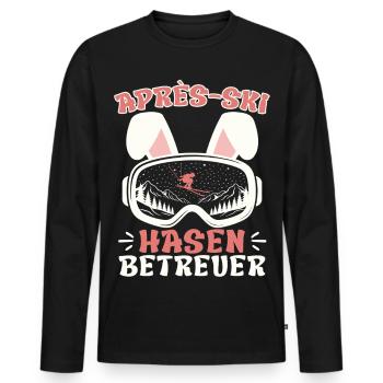 Apres-Ski HASEN BETREUER Lustiges - Männer Premium Bio Langarmshirt - Schwarz - Vorne - Nico (187cm)