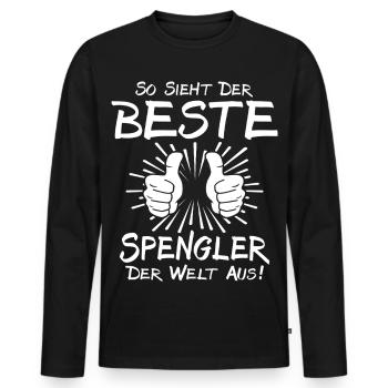 Bester Spengler - Männer Premium Bio Langarmshirt - Schwarz - Vorne - Nico (187cm)