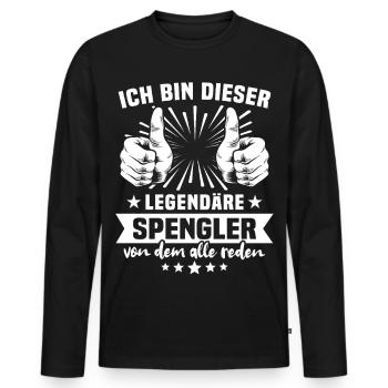 Spengler Legende - Männer Premium Bio Langarmshirt - Schwarz - Vorne - Nico (187cm)