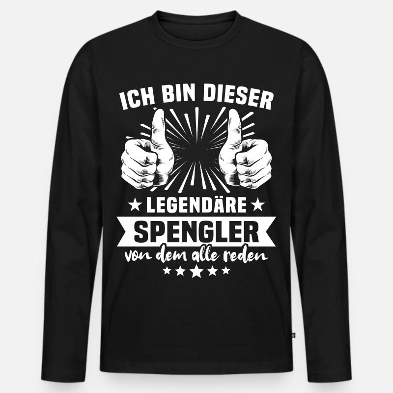 Spengler Legende - Männer Premium Bio Langarmshirt - Schwarz