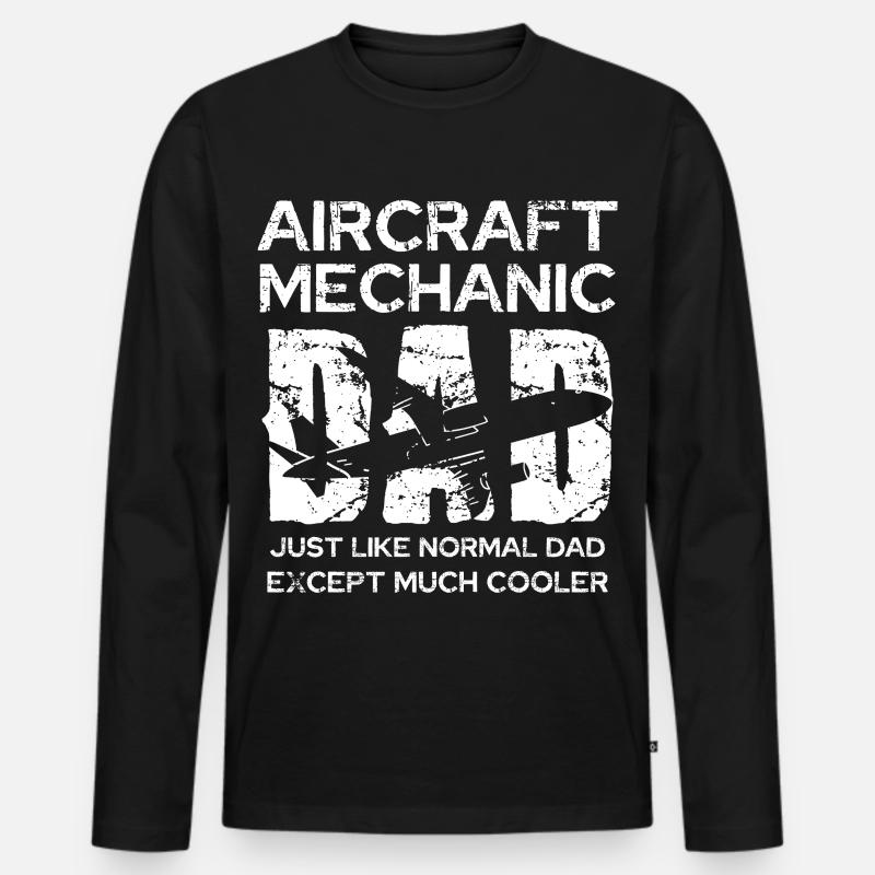 Flugzeugmechaniker Papa: Einzigartig - Männer Premium Bio Langarmshirt - Schwarz
