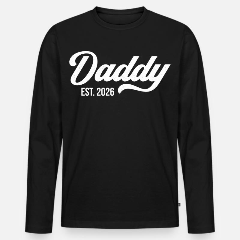 Daddy Est. 2026 - Männer Premium Bio Langarmshirt - Schwarz