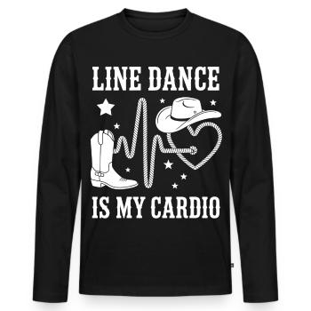 Line Dance Cardio Stil - Männer Premium Bio Langarmshirt - Schwarz - Vorne - Nico (187cm)