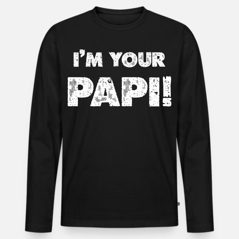 Ich bin dein Papi - Männer Premium Bio Langarmshirt - Schwarz
