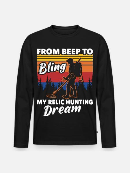 Metal Detector Relics Search - Men's Premium Organic Long Sleeve Shirt - black