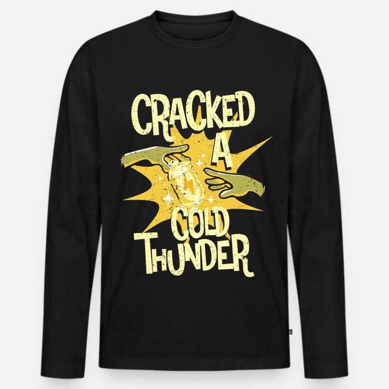 Energy Drink Cracked A Cold Thunder - Männer Premium Bio Langarmshirt - Schwarz