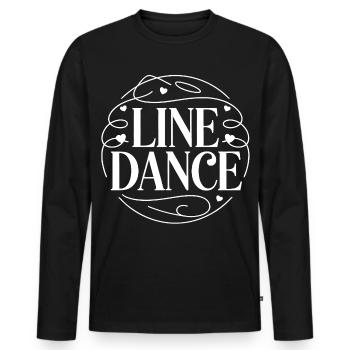 Ornement en forme de cœur de danse en ligne - T-shirt manches longues Premium bio Homme - noir - Devant - Nico (187cm)