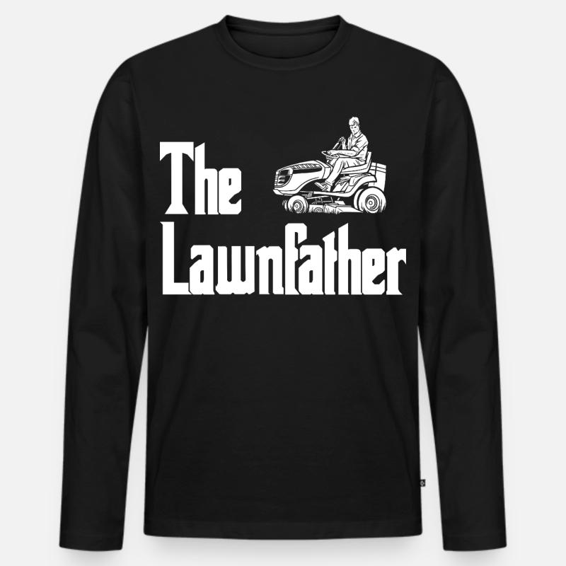 Lawnmower Silhouette Grafik - Männer Premium Bio Langarmshirt - Schwarz