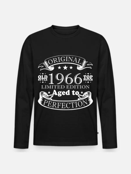 Jahrgang 1966 Original Vintage Retro Geburtstag - Männer Premium Bio Langarmshirt - Schwarz