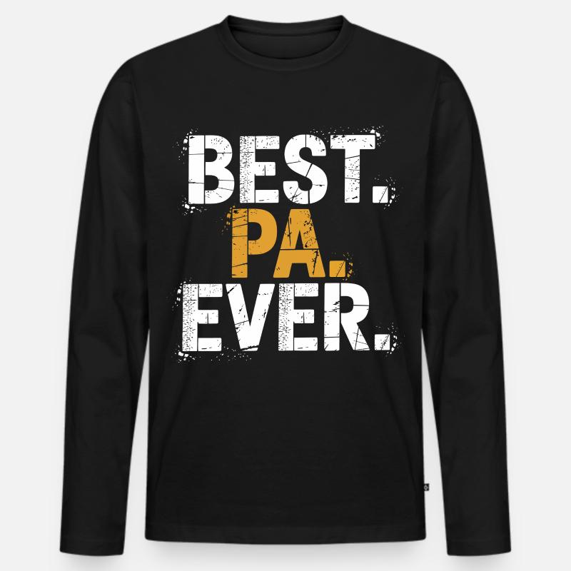 Best Papa Ever - Männer Premium Bio Langarmshirt - Schwarz