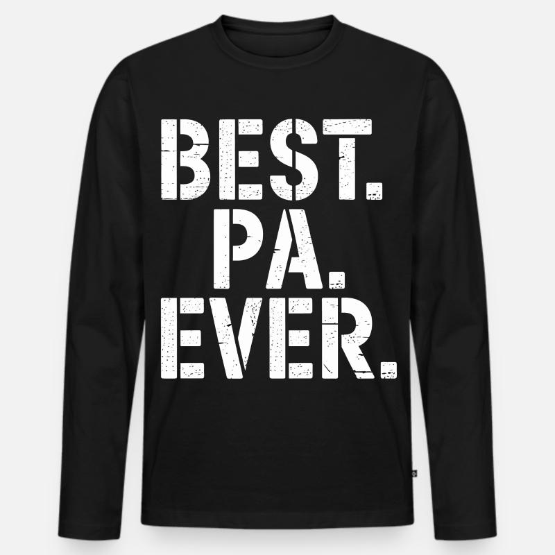 Best. Pa. Ever. - Männer Premium Bio Langarmshirt - Schwarz