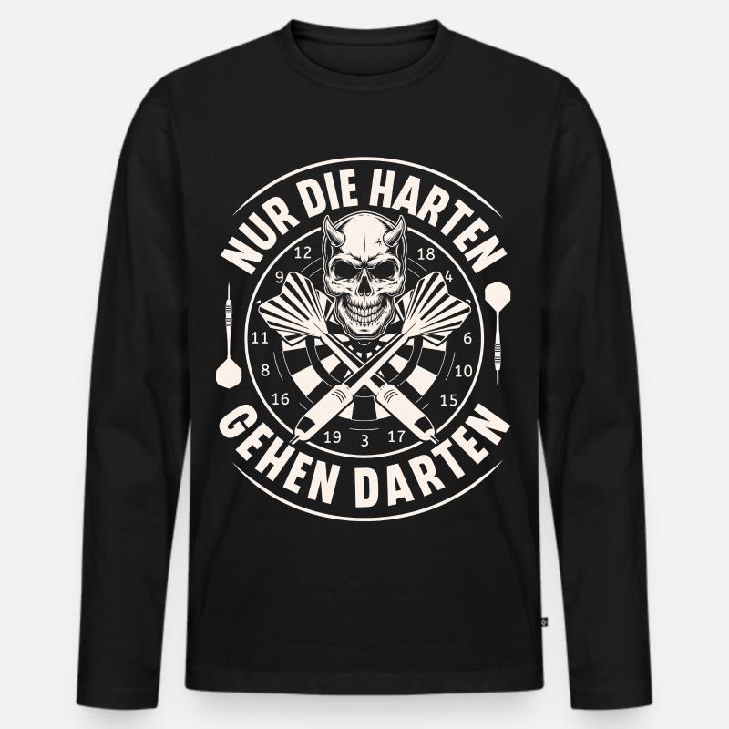 Darts - Männer Premium Bio Langarmshirt - Schwarz